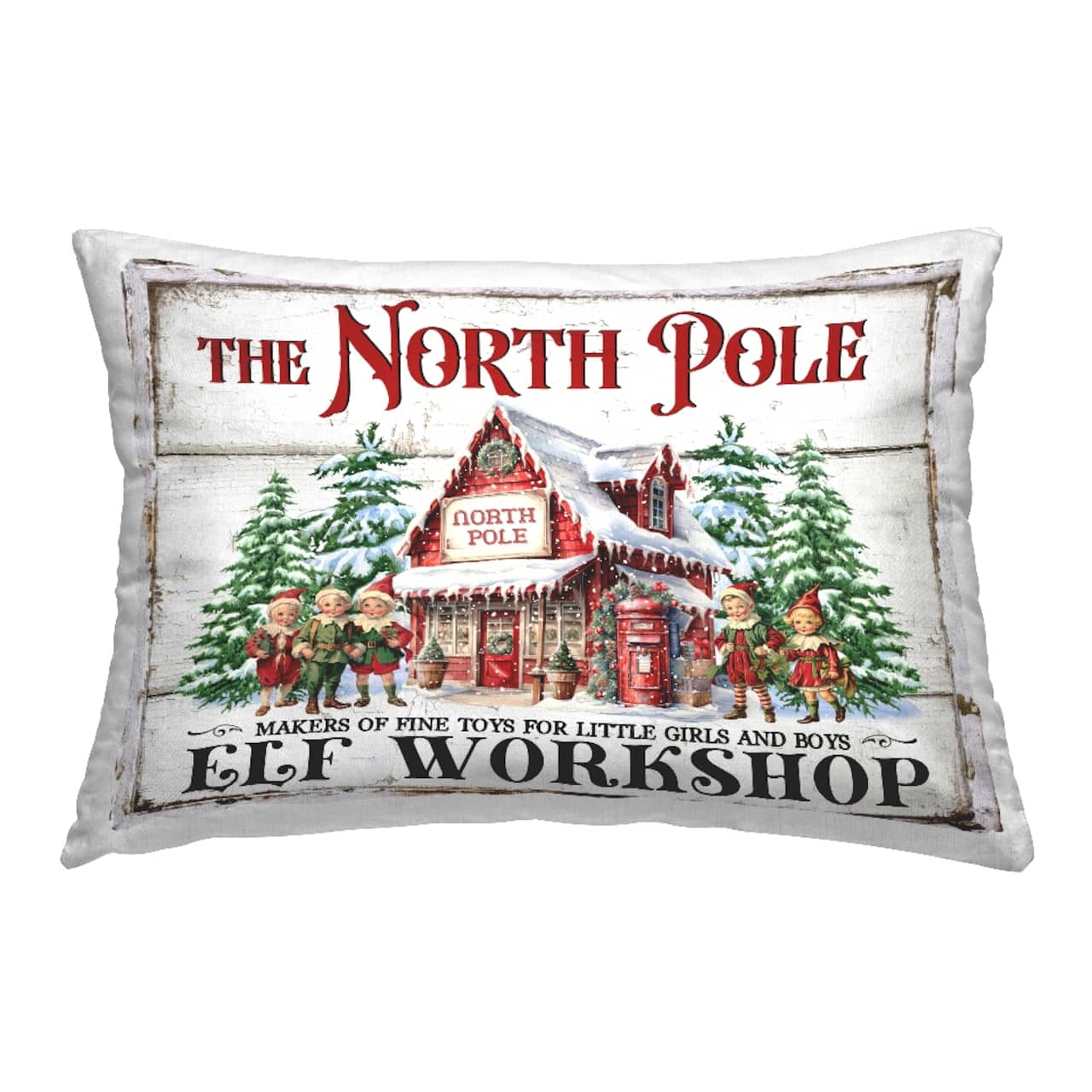 14" x 20" Stupell Industries North Pole Workshop Indoor Pillow By Creatif Belle